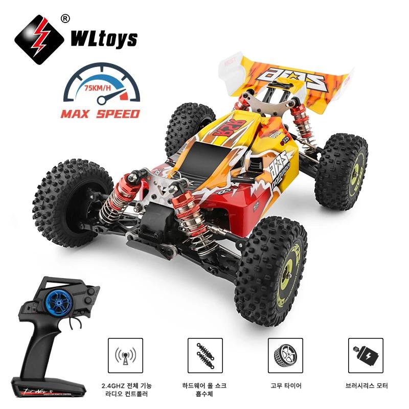 WLtoys-144010 144001 75 KM/H 2.4G RC ڵ, 귯ø 4WD   ε   帮Ʈ ϱ  ̽